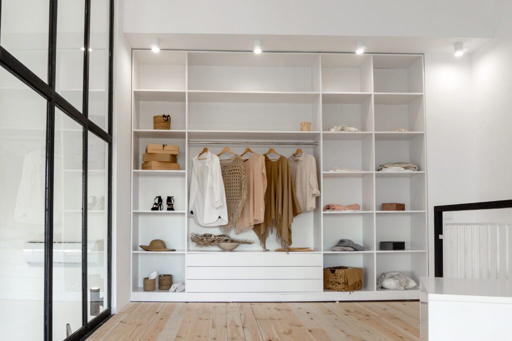 open bedroom closet